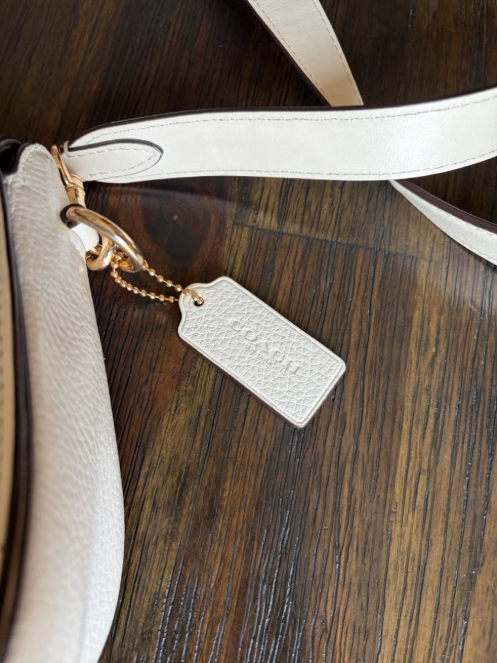 Coach Georgie Yellow and Chalk Pebble Leather Crossbody Saddle Bag - Picture 4 of 13